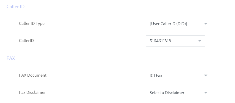 caller id and select fax